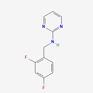 molecular formula C11H9F2N3 B7554418 N-[(2,4-difluorophenyl)methyl]pyrimidin-2-amine 