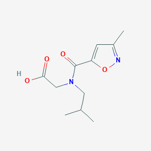 molecular formula C11H16N2O4 B7554422 2-[(3-Methyl-1,2-oxazole-5-carbonyl)-(2-methylpropyl)amino]acetic acid 