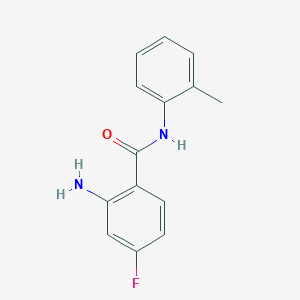 molecular formula C14H13FN2O B7554433 2-amino-4-fluoro-N-(2-methylphenyl)benzamide 