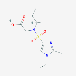 molecular formula C12H21N3O4S B7554437 2-[Butan-2-yl-(1-ethyl-2-methylimidazol-4-yl)sulfonylamino]acetic acid 