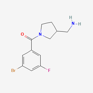 molecular formula C12H14BrFN2O B7554442 [3-(Aminomethyl)pyrrolidin-1-yl]-(3-bromo-5-fluorophenyl)methanone 