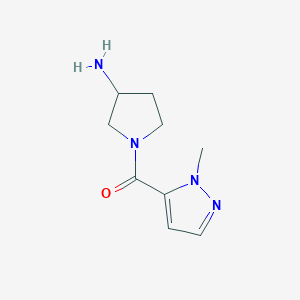 molecular formula C9H14N4O B7554451 (3-Aminopyrrolidin-1-yl)-(2-methylpyrazol-3-yl)methanone 