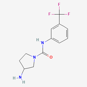 molecular formula C12H14F3N3O B7554473 3-amino-N-[3-(trifluoromethyl)phenyl]pyrrolidine-1-carboxamide 