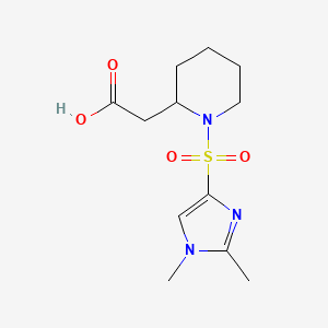 molecular formula C12H19N3O4S B7554497 2-[1-(1,2-Dimethylimidazol-4-yl)sulfonylpiperidin-2-yl]acetic acid 