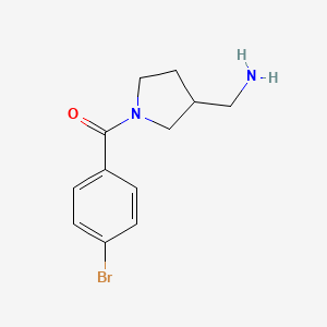 molecular formula C12H15BrN2O B7554505 [3-(Aminomethyl)pyrrolidin-1-yl]-(4-bromophenyl)methanone 
