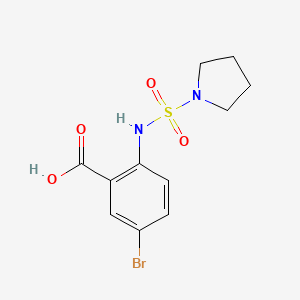 molecular formula C11H13BrN2O4S B7554511 5-Bromo-2-(pyrrolidin-1-ylsulfonylamino)benzoic acid 