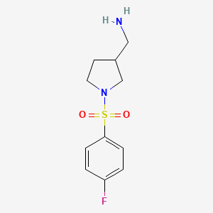 molecular formula C11H15FN2O2S B7554522 [1-(4-Fluorophenyl)sulfonylpyrrolidin-3-yl]methanamine 