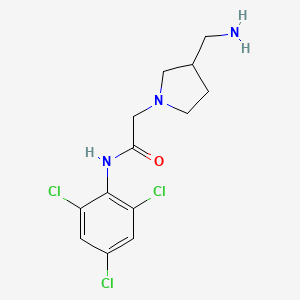 molecular formula C13H16Cl3N3O B7554524 2-[3-(aminomethyl)pyrrolidin-1-yl]-N-(2,4,6-trichlorophenyl)acetamide 