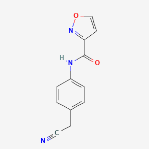 molecular formula C12H9N3O2 B7554529 N-[4-(cyanomethyl)phenyl]-1,2-oxazole-3-carboxamide 