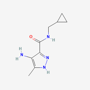 molecular formula C9H14N4O B7554540 4-amino-N-(cyclopropylmethyl)-5-methyl-1H-pyrazole-3-carboxamide 