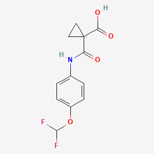 molecular formula C12H11F2NO4 B7554550 1-[[4-(Difluoromethoxy)phenyl]carbamoyl]cyclopropane-1-carboxylic acid 