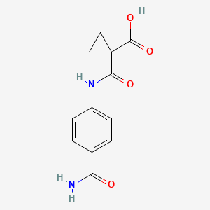 molecular formula C12H12N2O4 B7554567 1-[(4-Carbamoylphenyl)carbamoyl]cyclopropane-1-carboxylic acid 