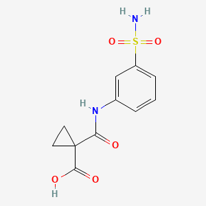 molecular formula C11H12N2O5S B7554575 1-[(3-Sulfamoylphenyl)carbamoyl]cyclopropane-1-carboxylic acid 