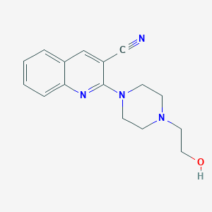 molecular formula C16H18N4O B7554610 2-[4-(2-Hydroxyethyl)piperazin-1-yl]quinoline-3-carbonitrile 