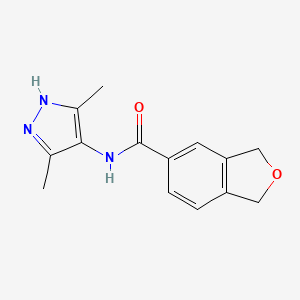 molecular formula C14H15N3O2 B7554637 N-(3,5-dimethyl-1H-pyrazol-4-yl)-1,3-dihydro-2-benzofuran-5-carboxamide 