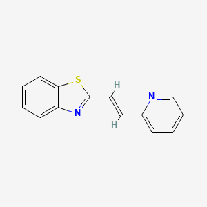 molecular formula C14H10N2S B7554645 2-[(E)-2-pyridin-2-ylethenyl]-1,3-benzothiazole 