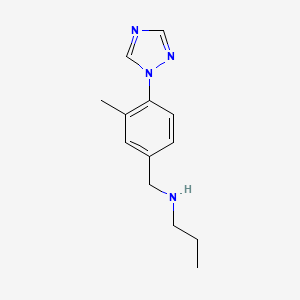 molecular formula C13H18N4 B7554659 N-[[3-methyl-4-(1,2,4-triazol-1-yl)phenyl]methyl]propan-1-amine 
