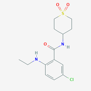 molecular formula C14H19ClN2O3S B7554696 5-chloro-N-(1,1-dioxothian-4-yl)-2-(ethylamino)benzamide 