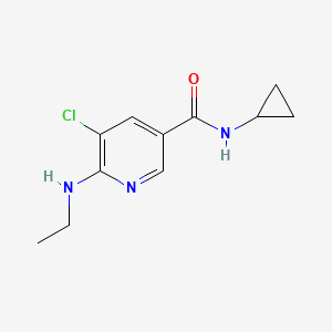 molecular formula C11H14ClN3O B7554721 5-chloro-N-cyclopropyl-6-(ethylamino)pyridine-3-carboxamide 