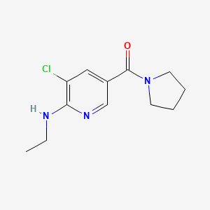molecular formula C12H16ClN3O B7554727 [5-Chloro-6-(ethylamino)pyridin-3-yl]-pyrrolidin-1-ylmethanone 