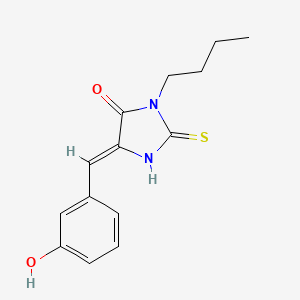 molecular formula C14H16N2O2S B7554749 (5Z)-3-butyl-5-(3-hydroxybenzylidene)-2-sulfanyl-3,5-dihydro-4H-imidazol-4-one 