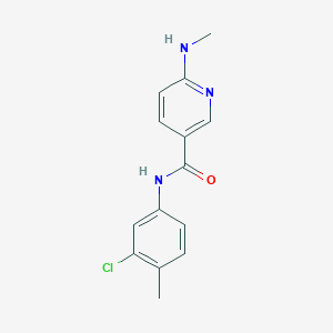 molecular formula C14H14ClN3O B7554759 N-(3-chloro-4-methylphenyl)-6-(methylamino)pyridine-3-carboxamide 