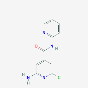 molecular formula C12H11ClN4O B7554771 2-amino-6-chloro-N-(5-methylpyridin-2-yl)pyridine-4-carboxamide 