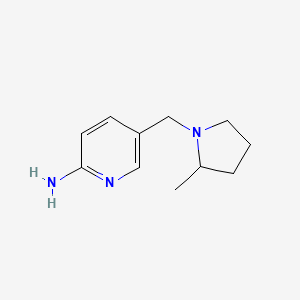 molecular formula C11H17N3 B7554816 5-[(2-Methylpyrrolidin-1-yl)methyl]pyridin-2-amine 