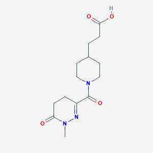 molecular formula C14H21N3O4 B7554818 3-[1-(1-Methyl-6-oxo-4,5-dihydropyridazine-3-carbonyl)piperidin-4-yl]propanoic acid 