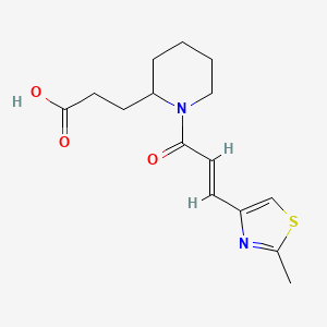 molecular formula C15H20N2O3S B7554830 3-[1-[(E)-3-(2-methyl-1,3-thiazol-4-yl)prop-2-enoyl]piperidin-2-yl]propanoic acid 