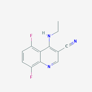 molecular formula C12H9F2N3 B7554831 4-(Ethylamino)-5,8-difluoroquinoline-3-carbonitrile 
