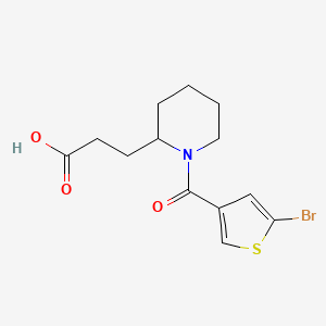 3-[1-(5-Bromothiophene-3-carbonyl)piperidin-2-yl]propanoic acid
