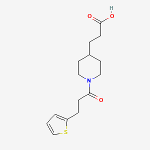molecular formula C15H21NO3S B7554859 3-[1-(3-Thiophen-2-ylpropanoyl)piperidin-4-yl]propanoic acid 