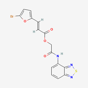 molecular formula C15H10BrN3O4S B7554867 [2-(2,1,3-benzothiadiazol-4-ylamino)-2-oxoethyl] (E)-3-(5-bromofuran-2-yl)prop-2-enoate 
