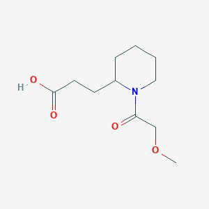 molecular formula C11H19NO4 B7554893 3-[1-(2-Methoxyacetyl)piperidin-2-yl]propanoic acid 