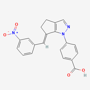 4-[(6E)-6-[(3-nitrophenyl)methylidene]-4,5-dihydrocyclopenta[c]pyrazol-1-yl]benzoic acid