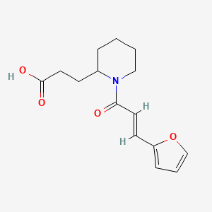 molecular formula C15H19NO4 B7554901 3-[1-[(E)-3-(furan-2-yl)prop-2-enoyl]piperidin-2-yl]propanoic acid 