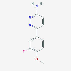 molecular formula C11H10FN3O B7554943 6-(3-Fluoro-4-methoxyphenyl)pyridazin-3-amine 