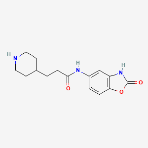 molecular formula C15H19N3O3 B7554963 N-(2-oxo-3H-1,3-benzoxazol-5-yl)-3-piperidin-4-ylpropanamide 