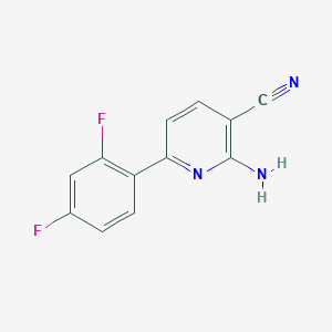 molecular formula C12H7F2N3 B7554968 2-Amino-6-(2,4-difluorophenyl)pyridine-3-carbonitrile 