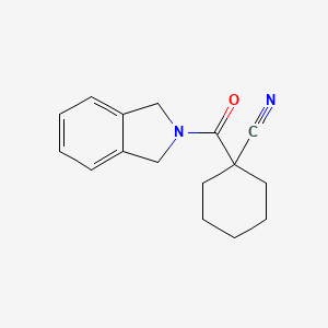 molecular formula C16H18N2O B7554978 1-(1,3-Dihydroisoindole-2-carbonyl)cyclohexane-1-carbonitrile 
