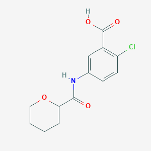 molecular formula C13H14ClNO4 B7554980 2-Chloro-5-(oxane-2-carbonylamino)benzoic acid 