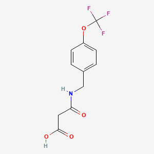 molecular formula C11H10F3NO4 B7554986 3-Oxo-3-[[4-(trifluoromethoxy)phenyl]methylamino]propanoic acid 