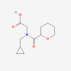 molecular formula C12H19NO4 B7554993 2-[Cyclopropylmethyl(oxane-2-carbonyl)amino]acetic acid 