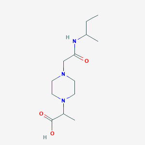 molecular formula C13H25N3O3 B7555016 2-[4-[2-(Butan-2-ylamino)-2-oxoethyl]piperazin-1-yl]propanoic acid 