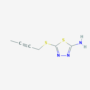 molecular formula C6H7N3S2 B7555029 5-But-2-ynylsulfanyl-1,3,4-thiadiazol-2-amine 