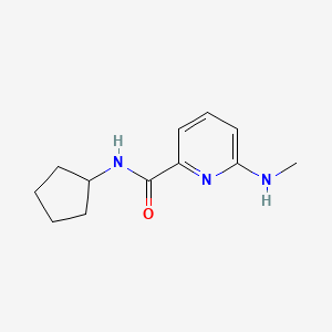 molecular formula C12H17N3O B7555073 N-cyclopentyl-6-(methylamino)pyridine-2-carboxamide 