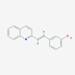 molecular formula C17H13NO B7555075 3-[(E)-2-(Quinolin-2-yl)ethenyl]phenol 