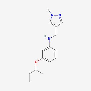 molecular formula C15H21N3O B7555089 3-butan-2-yloxy-N-[(1-methylpyrazol-4-yl)methyl]aniline 