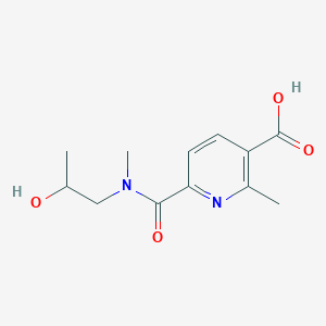 molecular formula C12H16N2O4 B7555119 6-[2-Hydroxypropyl(methyl)carbamoyl]-2-methylpyridine-3-carboxylic acid 